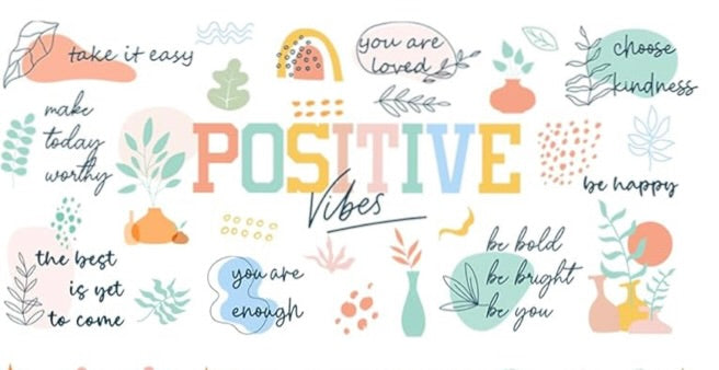 šæ Positive Vibes Glass Can ā Boho Motivational Tumbler