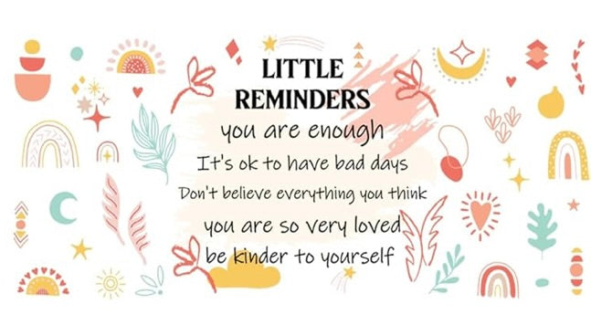 🌈 Little Reminders Glass Can – Positive Affirmation Tumbler